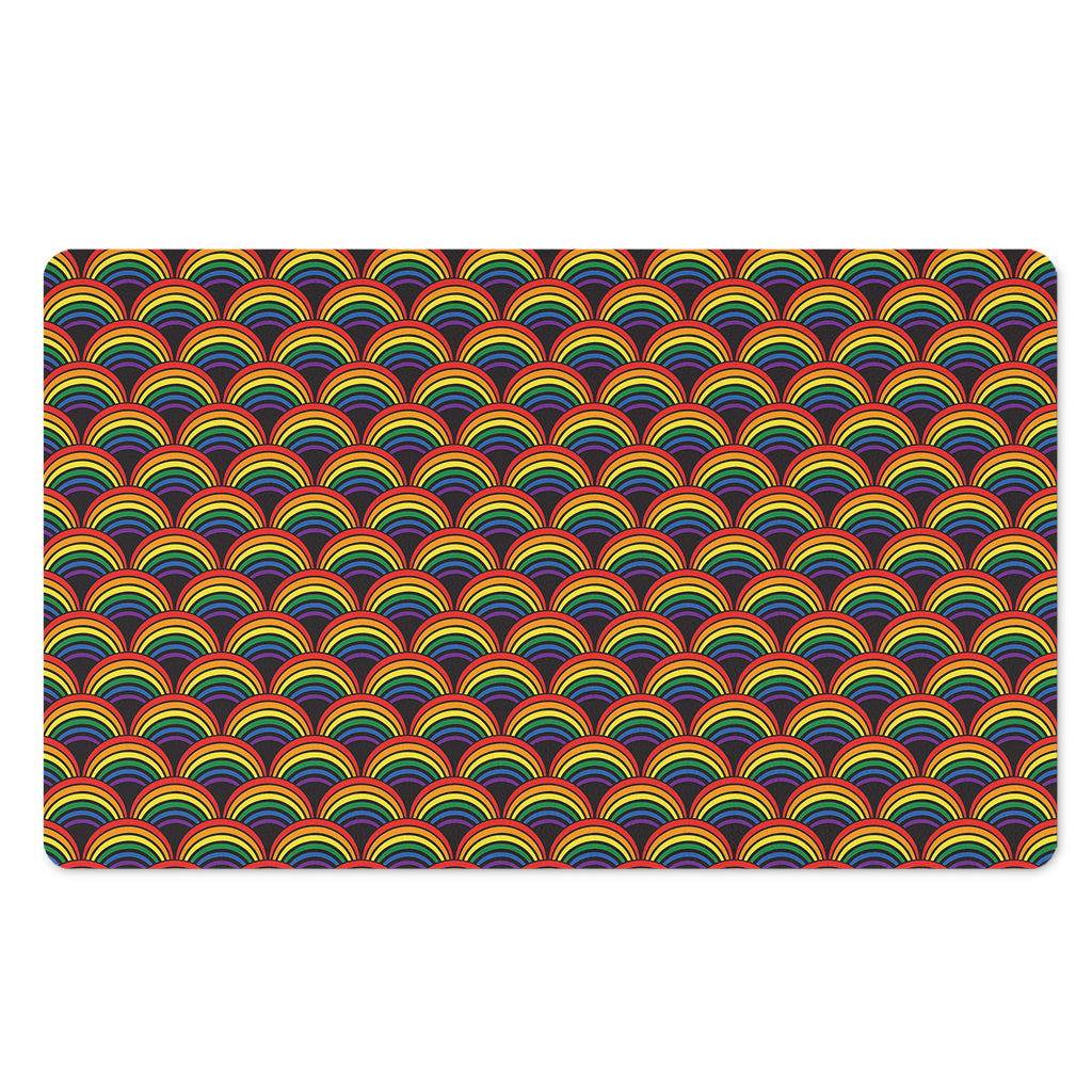 Rainbow Wave Pattern Print Polyester Doormat