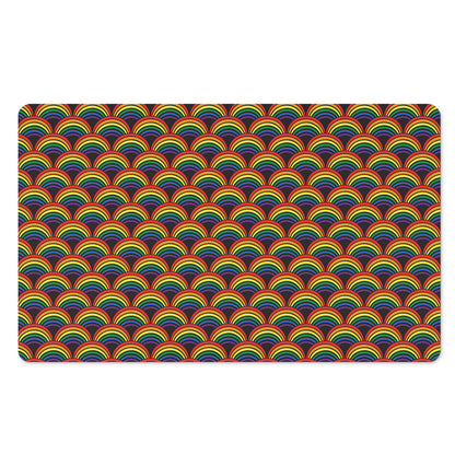 Rainbow Wave Pattern Print Polyester Doormat