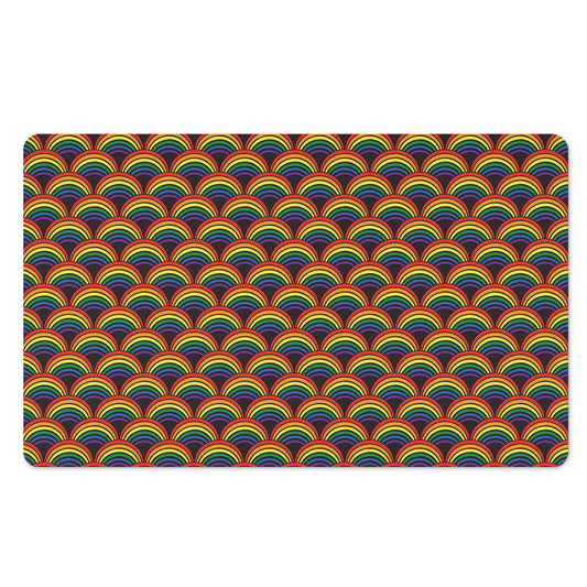 Rainbow Wave Pattern Print Polyester Doormat