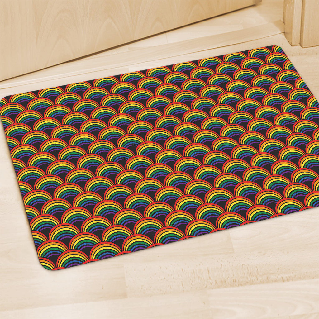 Rainbow Wave Pattern Print Polyester Doormat