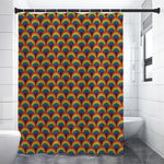 Rainbow Wave Pattern Print Premium Shower Curtain