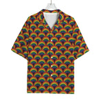Rainbow Wave Pattern Print Rayon Hawaiian Shirt
