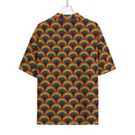 Rainbow Wave Pattern Print Rayon Hawaiian Shirt