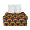 Rainbow Wave Pattern Print Rectangle Tissue Box Cover