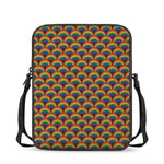 Rainbow Wave Pattern Print Rectangular Crossbody Bag