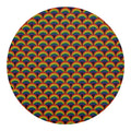 Rainbow Wave Pattern Print Round Blanket