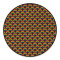 Rainbow Wave Pattern Print Round Floor Mat
