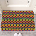 Rainbow Wave Pattern Print Rubber Doormat