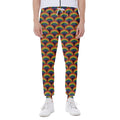 Rainbow Wave Pattern Print Joggers