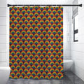 Rainbow Wave Pattern Print Shower Curtain