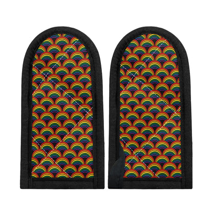 Rainbow Wave Pattern Print Skillet Handle Cover