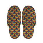 Rainbow Wave Pattern Print Slippers