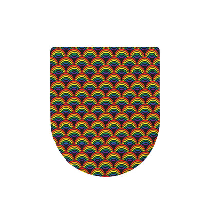 Rainbow Wave Pattern Print Toilet Lid Cover