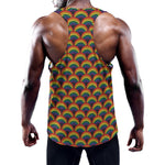 Rainbow Wave Pattern Print Training Tank Top