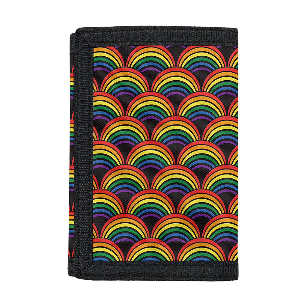 Rainbow Wave Pattern Print Trifold Wallet
