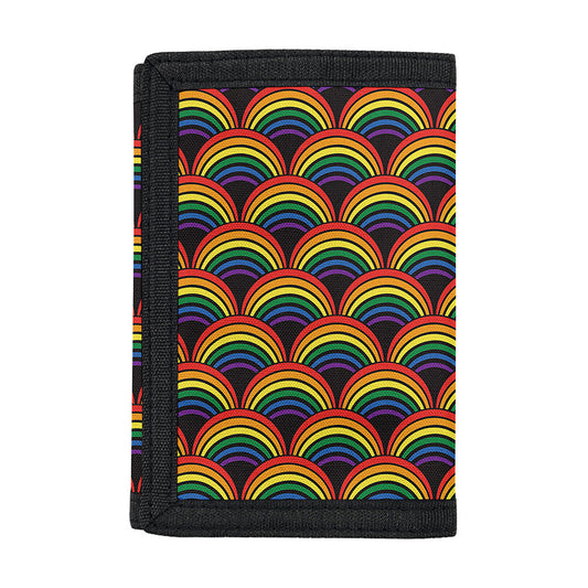 Rainbow Wave Pattern Print Trifold Wallet