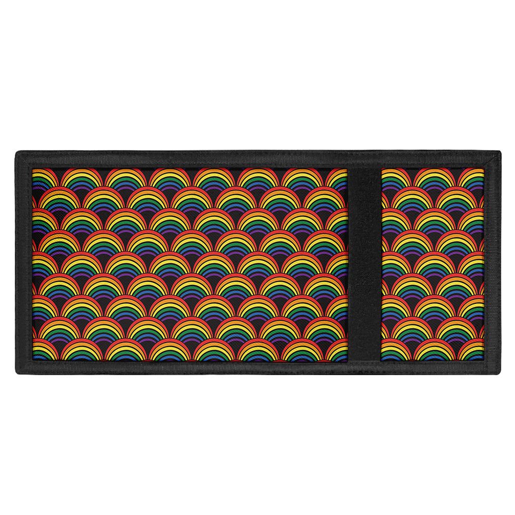 Rainbow Wave Pattern Print Trifold Wallet