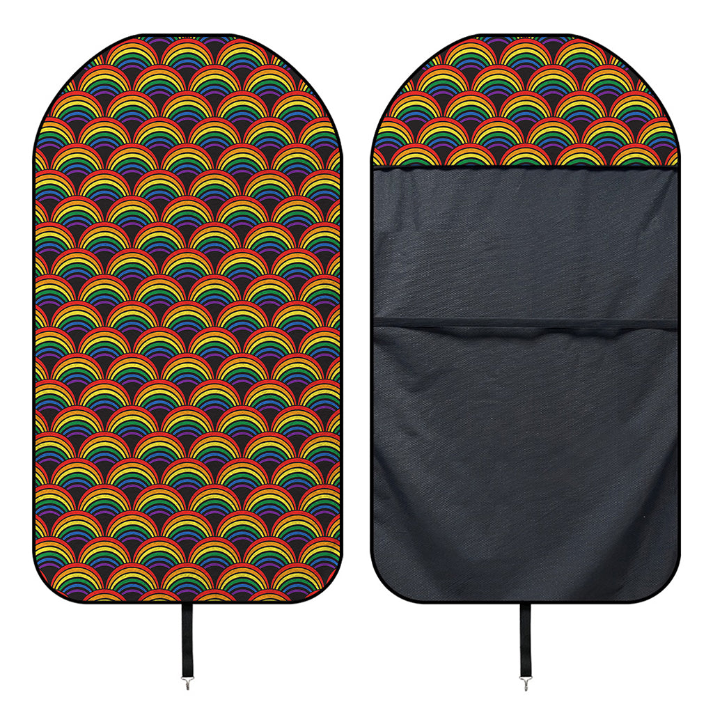 Rainbow Wave Pattern Print Waterproof Car Seat Cover