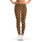 Rainbow Wave Pattern Print Women's Leggings
