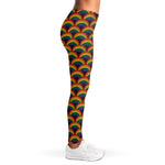 Rainbow Wave Pattern Print Women's Leggings