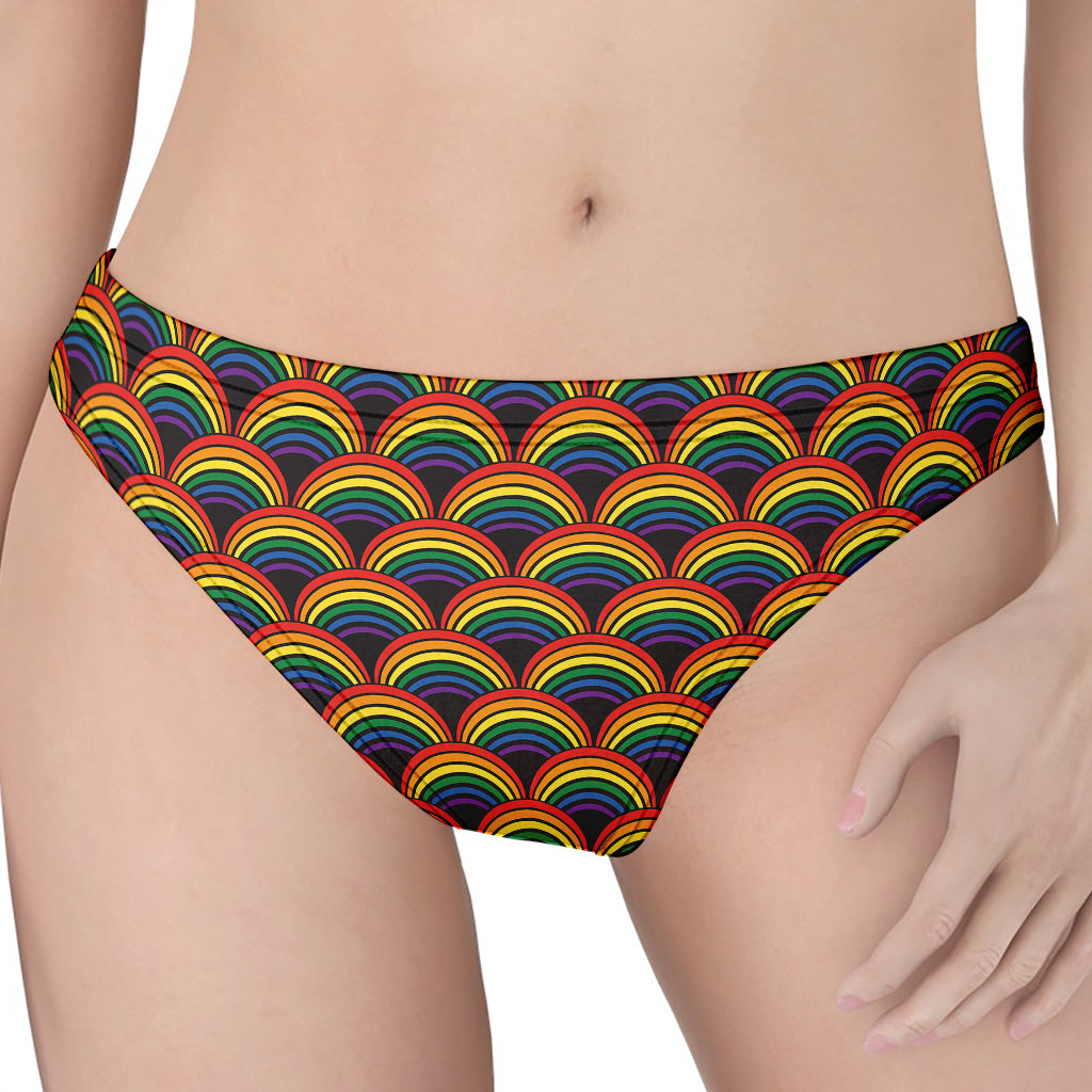 Rainbow Wave Pattern Print Women's Thong