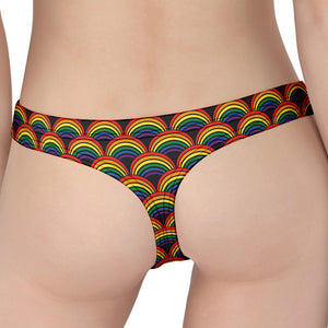 Rainbow Wave Pattern Print Women's Thong