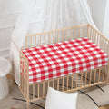 Raspberry Red And White Gingham Print Baby Crib Sheet
