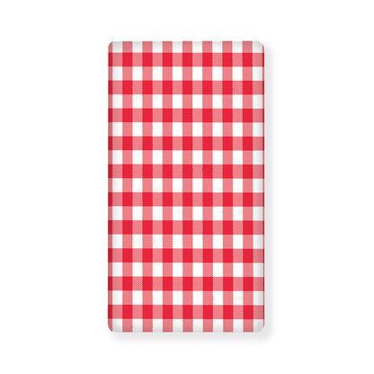 Raspberry Red And White Gingham Print Baby Crib Sheet