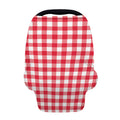 Raspberry Red And White Gingham Print Baby Seat Cover