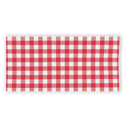 Raspberry Red And White Gingham Print Beach Towel