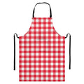 Raspberry Red And White Gingham Print Bib Apron With Pocket