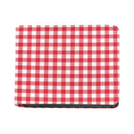 Raspberry Red And White Gingham Print Bifold Wallet