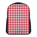 Raspberry Red And White Gingham Print Casual Backpack
