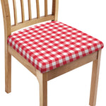 Raspberry Red And White Gingham Print Chair Cushion Cover