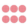 Raspberry Red And White Gingham Print Coaster Set