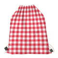Raspberry Red And White Gingham Print Drawstring Bag