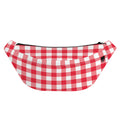 Raspberry Red And White Gingham Print Fanny Pack