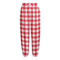 Raspberry Red And White Gingham Print Fleece Lined Knit Pants