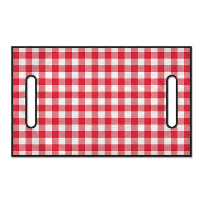 Raspberry Red And White Gingham Print Golf Cart Seat Cover