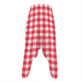 Raspberry Red And White Gingham Print Hammer Pants
