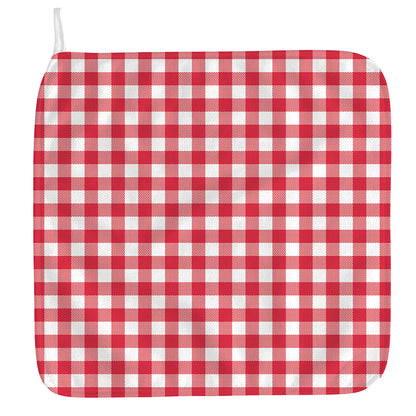 Raspberry Red And White Gingham Print Hand Towel