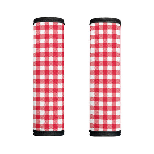 Raspberry Red And White Gingham Print Handle Covers