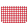 Raspberry Red And White Gingham Print Indoor Door Mat