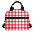 Raspberry Red And White Gingham Print Insulated Lunch Bag