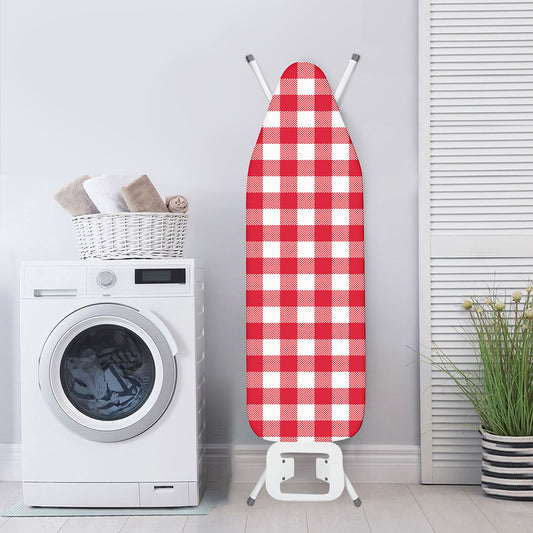 Raspberry Red And White Gingham Print Ironing Board Cover