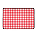 Raspberry Red And White Gingham Print Kitchen Mat
