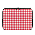 Raspberry Red And White Gingham Print Laptop Sleeve
