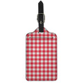Raspberry Red And White Gingham Print Luggage Tag