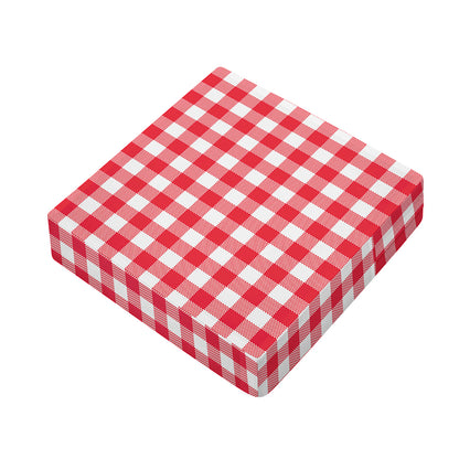 Raspberry Red And White Gingham Print Outdoor Seat Cushion Cover