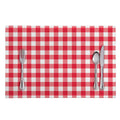Raspberry Red And White Gingham Print Placemat